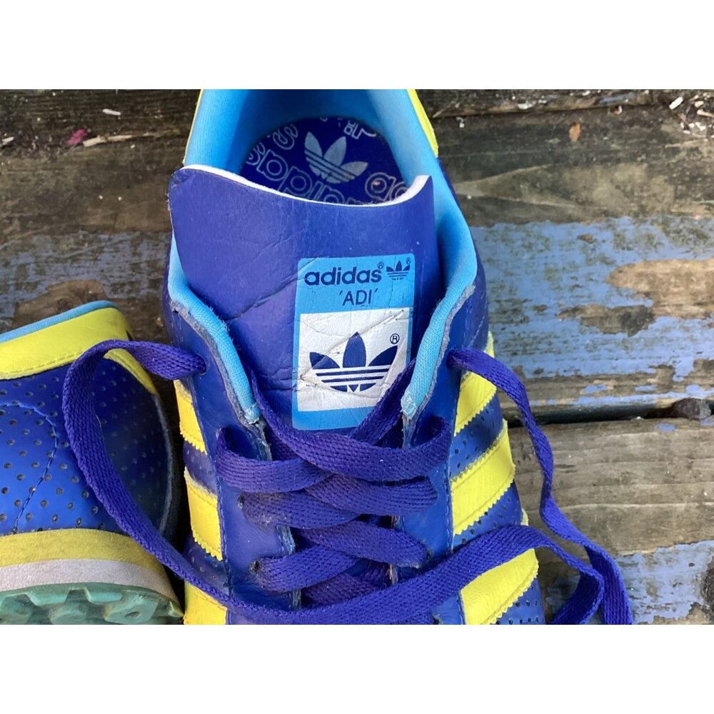 Adidas Originals V-Jog Blue Yellow Retro Sneakers 675001 - Picture 7 of 8